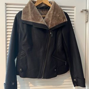 Moto jacket with faux fur lining - NEW